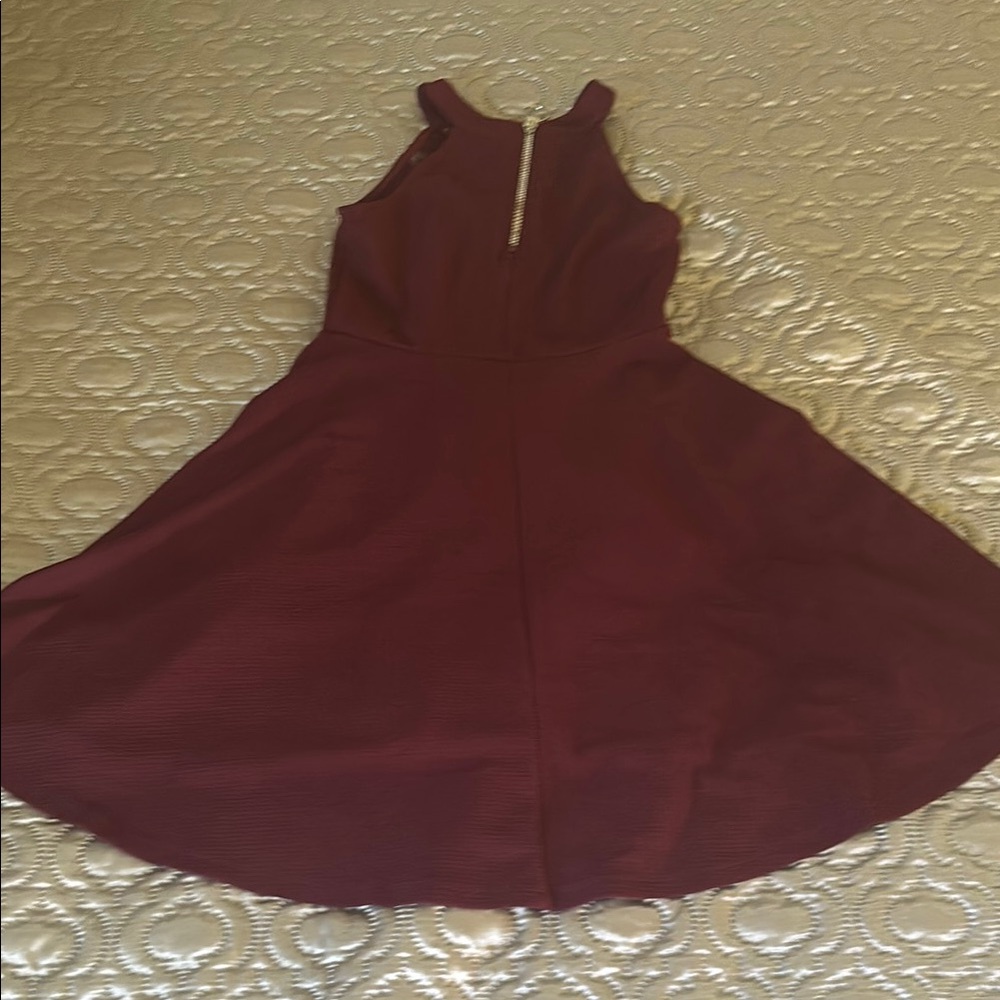 Elegant Burgundy Sleeveless Dress